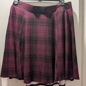 torrid Plum and Black Plaid Circle Skirt